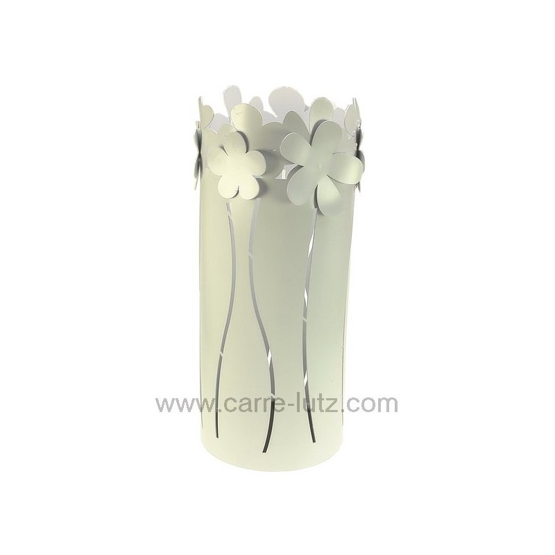 Porte parapluie en métal peint époxy blanc fleur blanche Mascagni