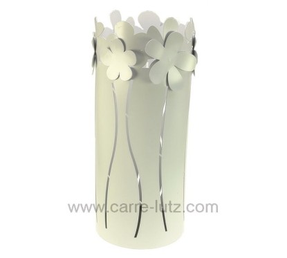 Porte parapluie en métal peint époxy blanc fleur blanche Mascagni