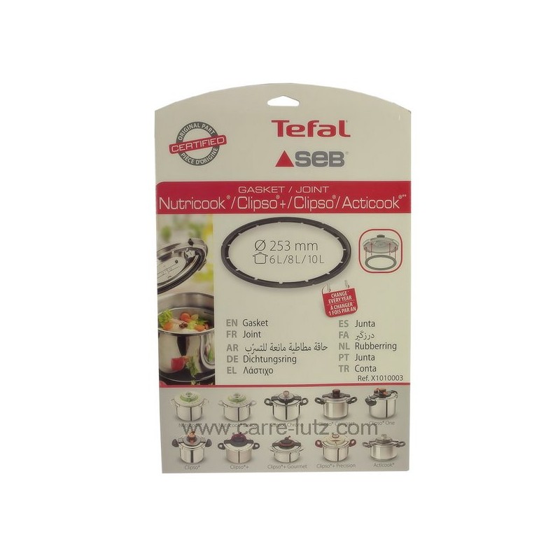 SEB1010003  Joint d'autocuiseur 8 / 10 litres X1010003 Seb nutricook acticook 17,20 €