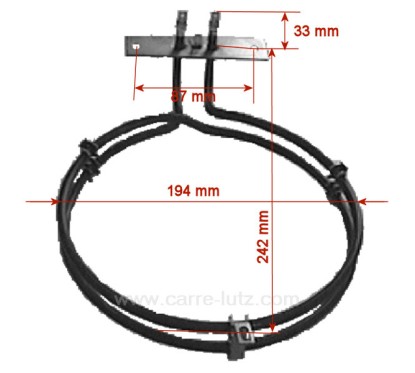 481925928585  - Résistance circulaire 2500W diamètre 182 mm de four Ariston Whirlpool 