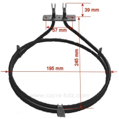 C00016055  - Résistance circulaire 2200W diamètre 195 mm de four Airlux Indesit Ariston Hygena