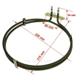 262900006 - Résistance circulaire 2100W diamètre 205 mm de four à chaleur tournante  Beko