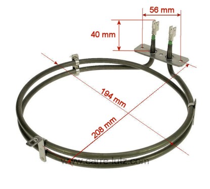 12006239 - Résistance circulaire 2400W de four Smeg 806890807 Bosch Siemens 