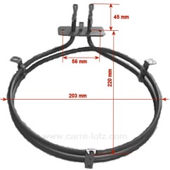 00097860 - Résistance circulaire 2300W diamètre 200 mm de four à chaleur tournante Bosch Gaggenau 