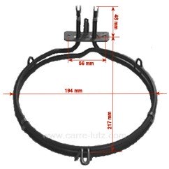 6935 - Résistance circulaire 1500W diamètre 190 mm de four à chaleur tournante Candy Rosières 
