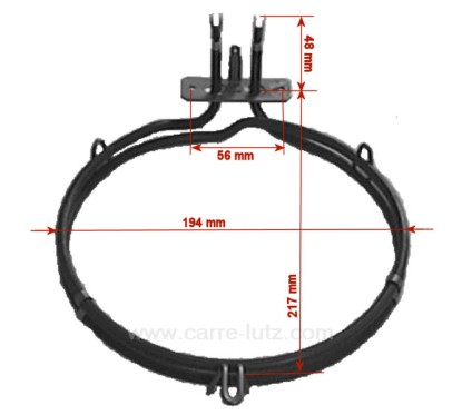 6935 - Résistance circulaire 1500W diamètre 190 mm de four à chaleur tournante Candy Rosières 