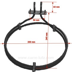 03050199 - Résistance circulaire 2500W diamètre 200 mm de four à chaleur tournante Sidex 