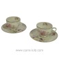 Coffret 2 tasses à café en porcelaine fine bone china décorée Romantic Lace