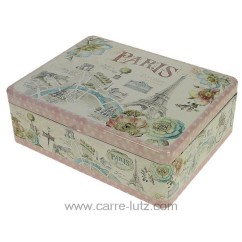 CL10030436  Boite à thé 6 compartiments en métal décorée Paris forever 15,00 €