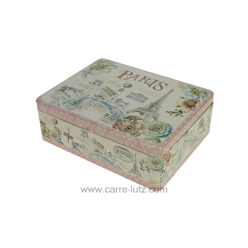 CL10030436  Boite à thé 6 compartiments en métal décorée Paris forever 15,00 €
