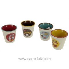 CL10030437  Coffret 4 verres à café en porcelaine décorée retrobreak coffee 16,80 €