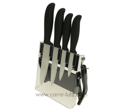 Bloc 4 couteaux + éplucheur lame céramique
