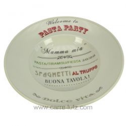 Coffret plat à pates en porcelaine blanche décor PASTA PARTY , reference CL21030028
