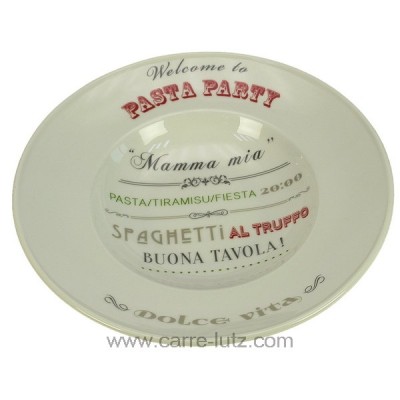 CL21030028  Coffret plat à pates en porcelaine blanche décor PASTA PARTY 16,80 €