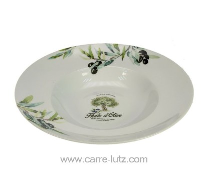 Coffret plat à pates douce provence en porcelaine blanche décor huile d'olive