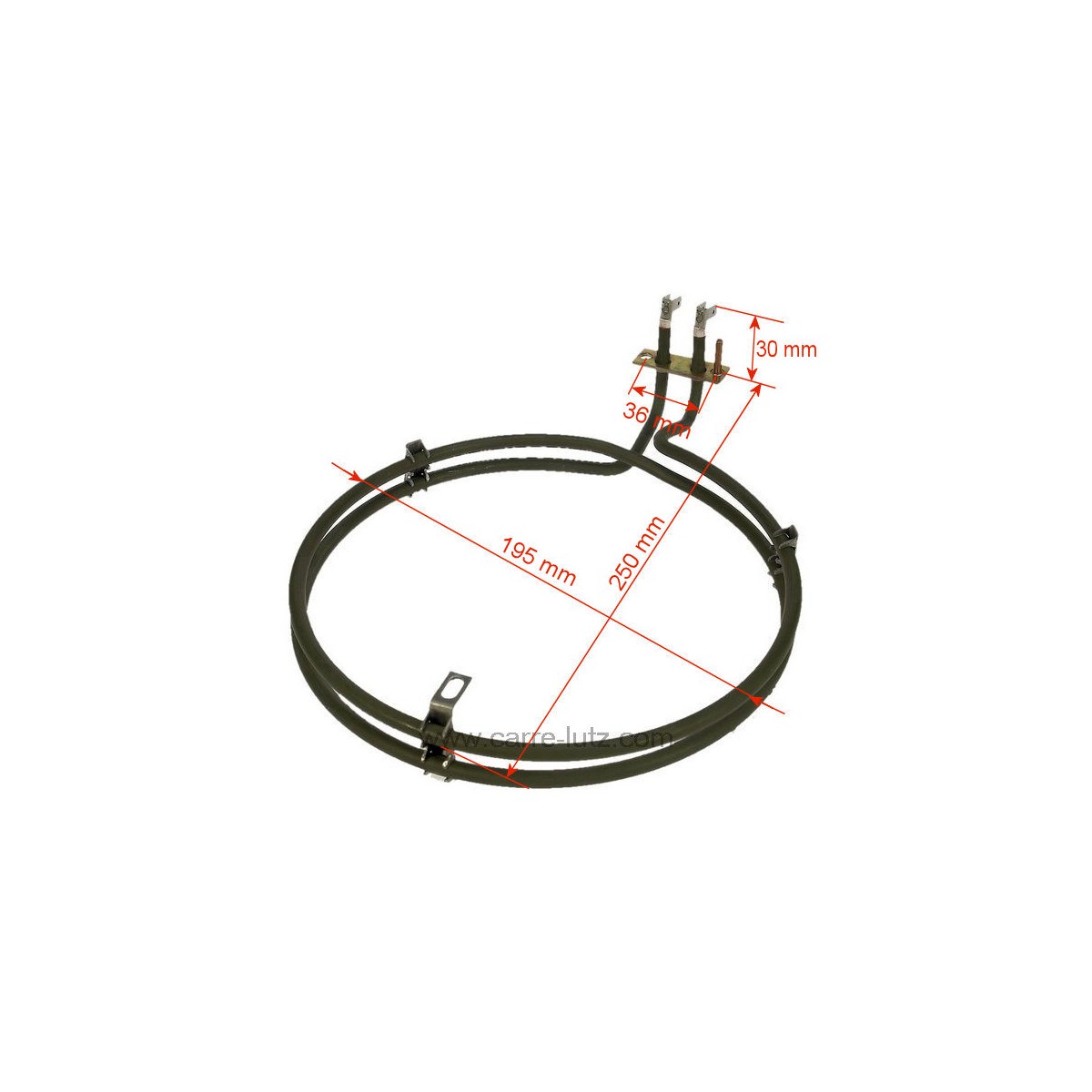 703019  8996619128805 - Résistance circulaire 2500W de four à chaleur tournante Aeg Electrolux Bosch Siemens 085000 Vedette 7...