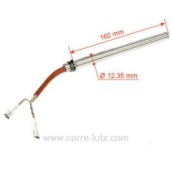 41450905000 - Résistance 350W Diamètre 12.5 mm Longueur 160 mm de poêle à pellet MCZ  895700660 895713100 Palazzetti 