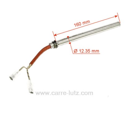 703902  41450905000 - Résistance 350W Diamètre 12.5 mm Longueur 160 mm de poêle à pellet MCZ 895700660 895713100 Palazzetti  ...