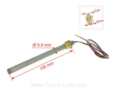 703930  Résistance 250W 9,9 mm longueur 136 mm de poêle à pellet 24,30 €