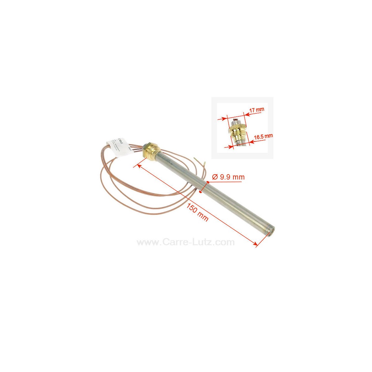 703940  Résistance 300W 9,9 mm longueur 150 mm de poêle à pellet 39,00 €