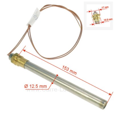 703941 Résistance 330W 12,5 mm longueur 153 mm de poêle à pellet 44,10 €