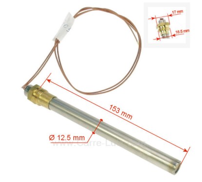 703941 Résistance 330W 12,5 mm longueur 153 mm de poêle à pellet 44,10 €