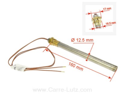 703942  Résistance 350W 12,5 mm longueur 160 mm de poêle à pellet 24,84 €