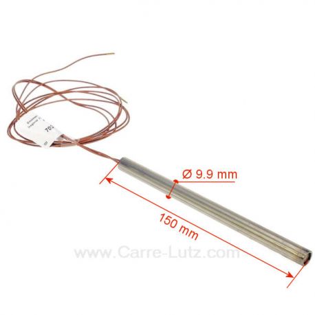 Résistance 250W 9,9 mm longueur 150 mm de poêle à pellet Diamètre 9,9 mm Longueur : 150 mm Longueur câble : 100 cm , referenc...