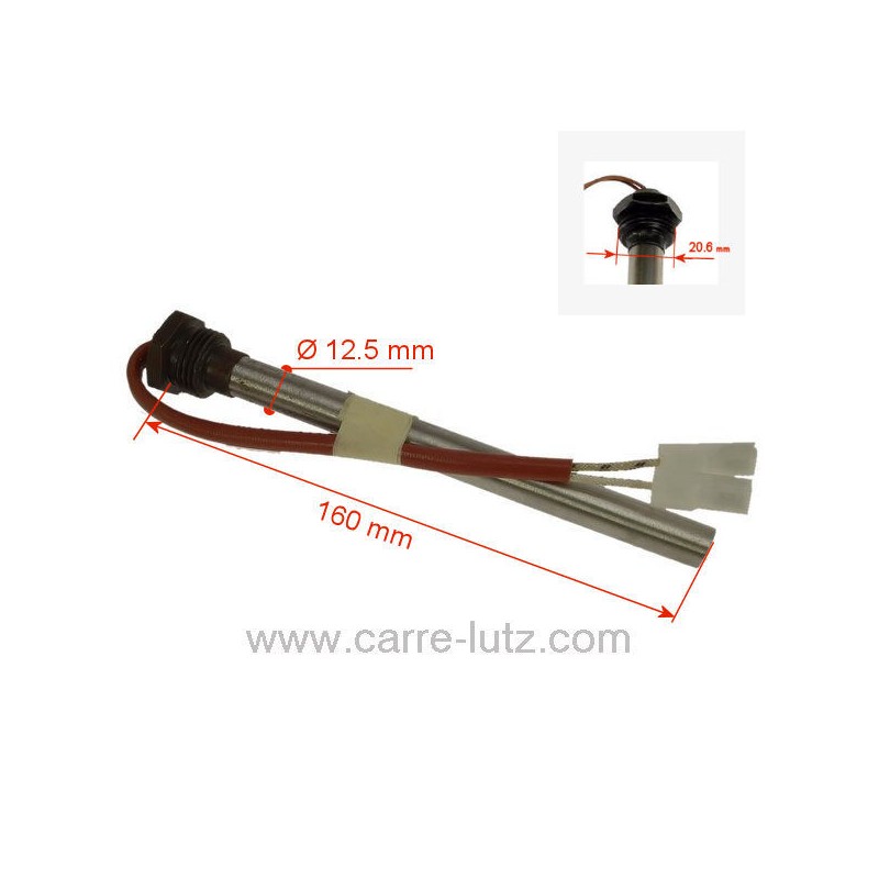 703956  Résistance 350W 12,5 mm longueur 160 mm de poêle à pellet Palazzetti 42,12 €