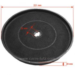 Filtre charbon actif diamètre 220 mm attache à baionnette de hotte aspirante , reference 701059