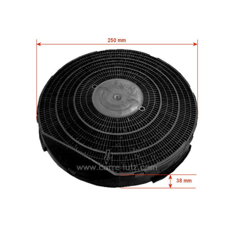 Filtre charbon actif TYPE 34 DKF34 FAC349 de hotte aspirante A Martin Ariston Bauknecht Rosières  Scholtes Whirlpool