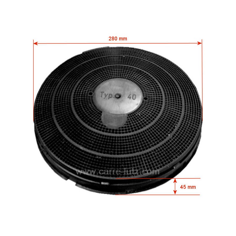 Filtre charbon actif TYPE 40 FAC409 de hotte aspirante A Martin Ariston Bauknecht Ignis Radiola Whirlpool Zanussi