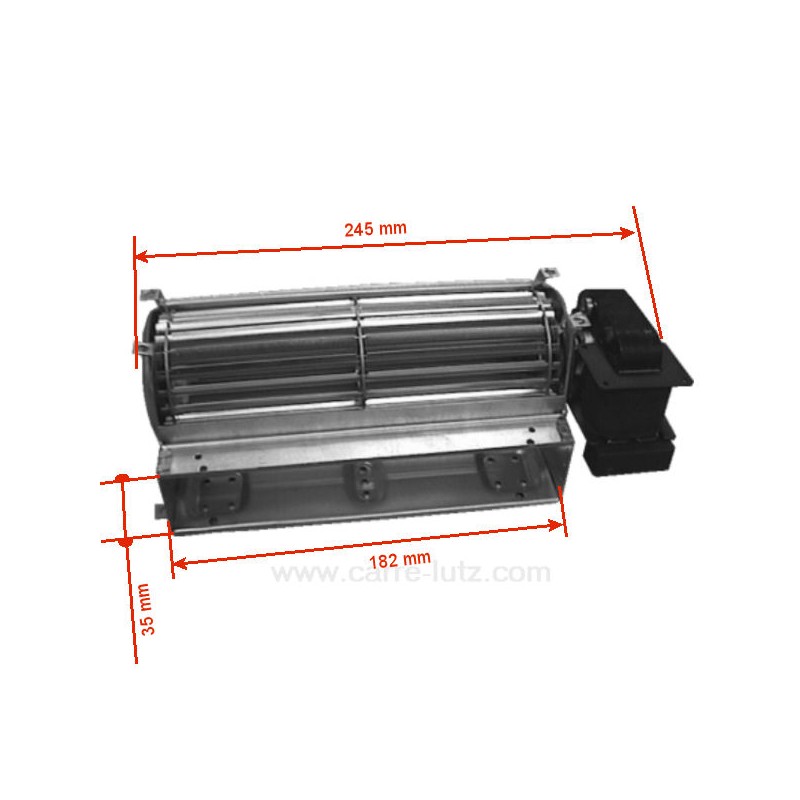 Ventilateur tangentiel 184 mm moteur à droite 1 vitesse