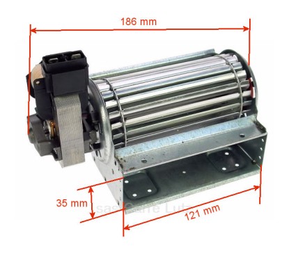 Ventilateur tangentiel 120 mm moteur à gauche 1 vitesse