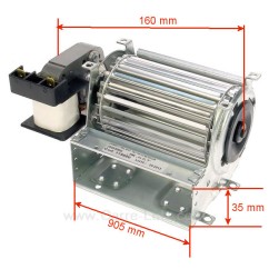 Ventilateur tangentiel 90 mm moteur à gauche 1 vitesse , reference 231049
