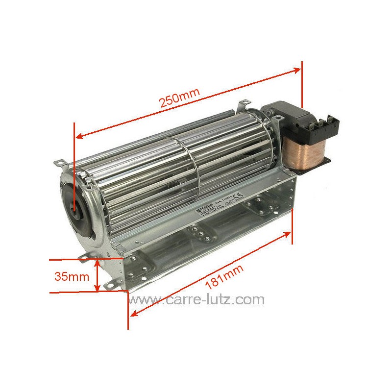 231026  Ventilateur tangentiel 184 mm moteur à droite 2 vitesses 56,40 €