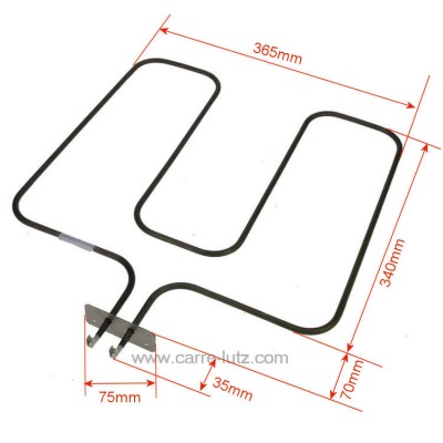 203205  Résistance de sole 1200W de cuisinière Far Listo Beko 262900061 29,30 €