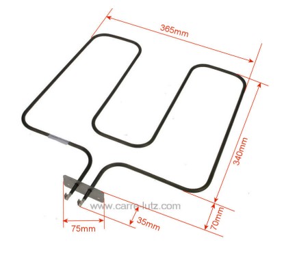 203205  Résistance de sole 1200W de cuisinière Far Listo Beko 262900061 29,30 €