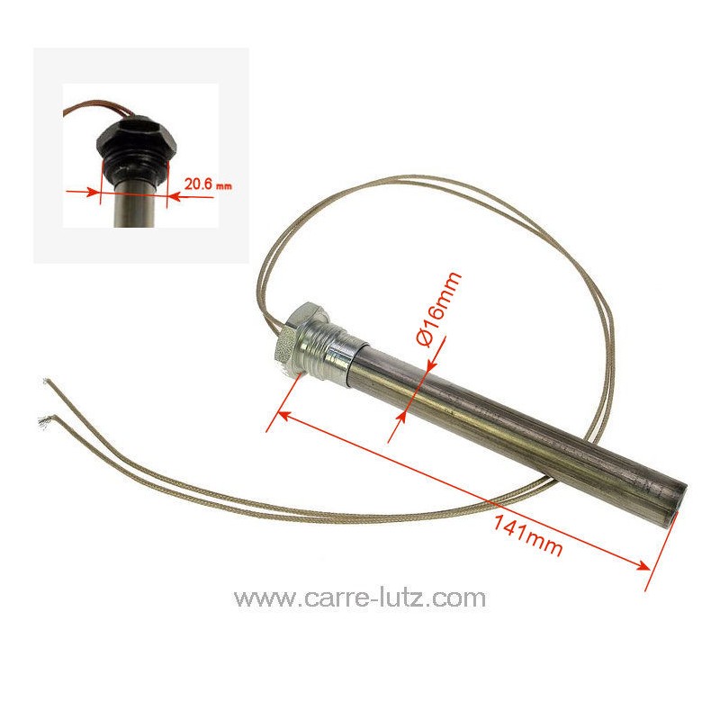 703964  Résistance 400W 16 mm longueur 140 mm de poêle à pellet 60,90 €