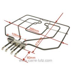 203201  Résistance de voute 1300+1500W de four Bosch Siemens 00470845 19,30 €
