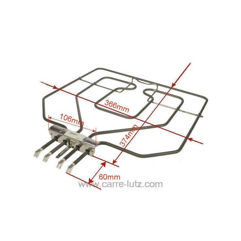 203201  Résistance de voute 1300+1500W de four Bosch Siemens 00470845 19,30 €