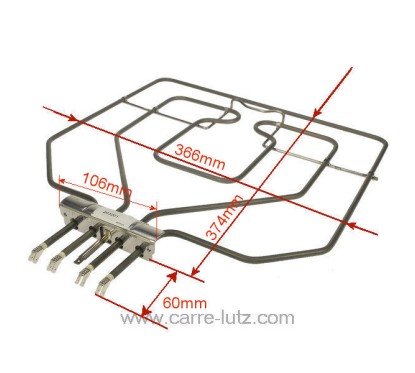 203201  Résistance de voute 1300+1500W de four Bosch Siemens 00470845 19,30 €