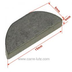 Clavette demi lune Longueur 15 mm épaisseur 4mm pour montage moyeu de lame de tondeuse Castelgarden GGP Ref. 12139100/0 12139...