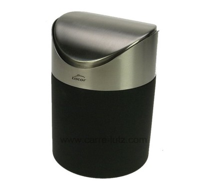 Poubelle de table inox et soft touch noir Lacor 62358