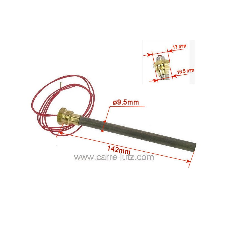 41451209600 - Résistance 350W 9,5 mm longueur 140 mm de poêle à pellet MCZ