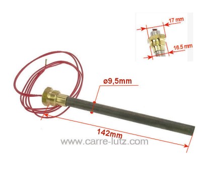 703980  41451209600 - Résistance 350W 9,5 mm longueur 140 mm de poêle à pellet MCZ 27,45 €