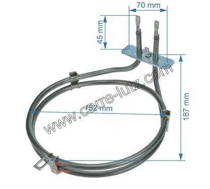 203217  262900067 - Résistance circulaire 1600W de four Beko  11,00 €