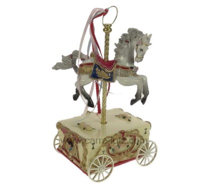 CL50231152  Cheval de manège musical sur charriot en résine 33,80 €