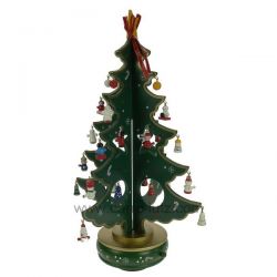 Sapin de Noël vert en bois 39 cm