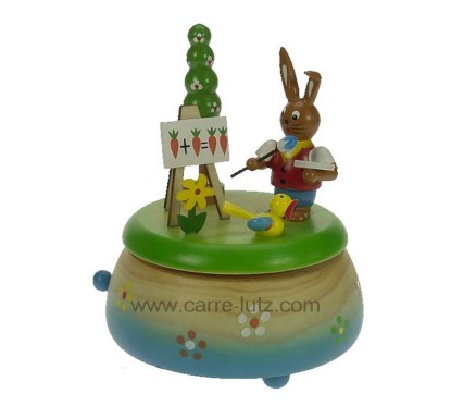 CL50231156  Boite à musique lapin peintre en bois peint 26,10 €